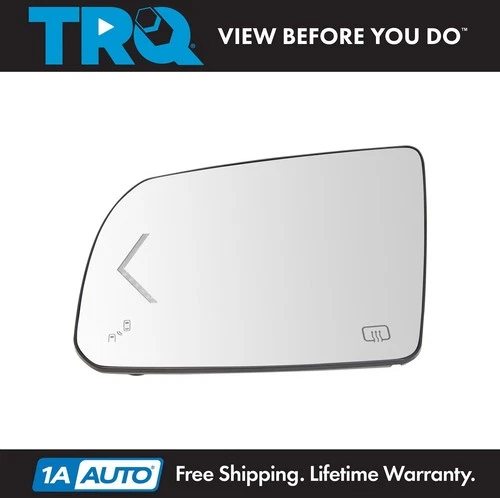 TRQ Mirror Glass Heated Turn Signal Blind Spot Detection Driver LH for Tundra