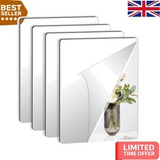 Reflective 30x40cm Acrylic Mirror Tiles - 4 Pack Self-Adhesive for Modern Homes