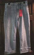 Moco Cuffed Straight Cropped Tummy Control Jean