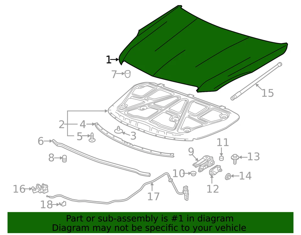 Genuine GM Hood 84015798 Foto 3 de 3