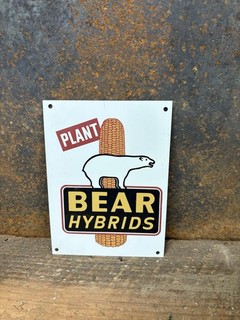 Vintage Green’s Hybrid Seed Sign Corn Cattle Chicken Feed Tractor Dekalb Pioneer