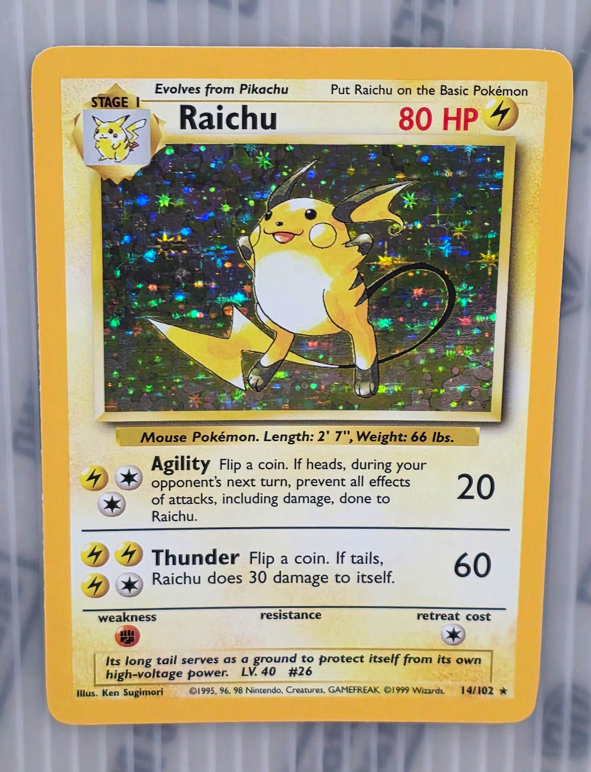 [ LP ] Raichu 014/102 Base Set Holo Rare English Unlimited