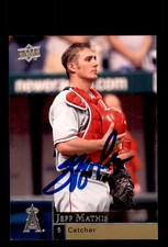 Signed Baseball Card Auto Jeff Mathis 2009 Upper Deck #694 Los Angeles Angels