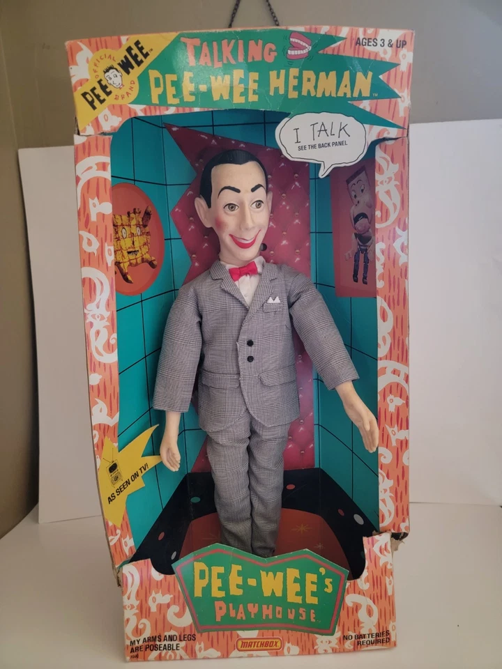 Muñeca vintage 1987 Matchbox Talking Pee-Wee Herman 17 pulgadas en su caja original Foto 4 de 4