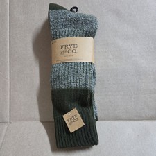 Mens Fr Co 2 Pair Knee High Socks Olive/Ivory size 6-12  Poly/Spandex  NWT Nice!