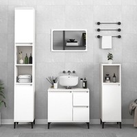 Badschrank Weiß 30X30X100 Cm Holzwerkstoff