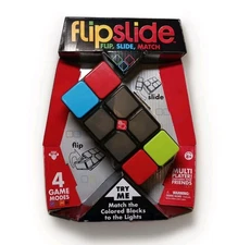 Flipslide Game Electronic Handheld Multiplayer Puzzle Slide Match Colors, NEW