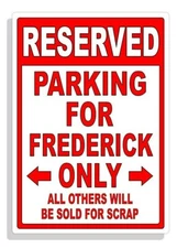 Personalized Parking Sign Wall Decal Metal Sign No Parking Customized FREDERICK