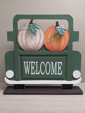 Pumpkin Welcome Farmhouse Truck Fall Decor Accent
