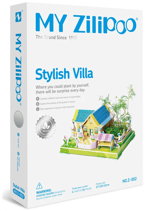 Zilipoo 3D Botanic Puzzle and Mini Garden, Education Toy, Stylish Villa, Ages 3+ - Image 4 of 4