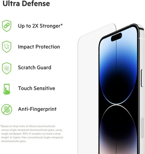Belkin UltraGlass iPhone 14 Pro Glass Screen Protector - Easy Application - Picture 3 of 6