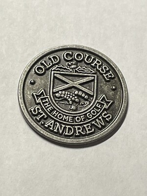 Vintage Rare St. Andrews Old Course 1'' Coin Style Golf Marker - Fife, Scotland