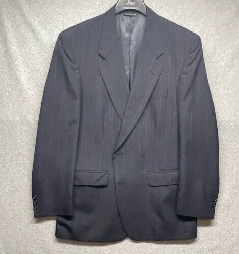 Blazer cappotto sportivo gessato grigio blu Christian Dior Monsieur