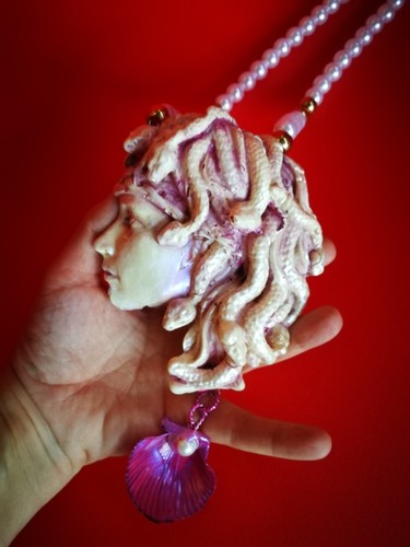 Medusa Serpents Shell Snake Goddess Greek Mythology God Jewelry Necklace Pendant - Picture 12 of 24