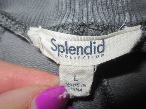 SPLENDID gray green sloppy sweatshirt top WOMEN L - Picture 5 of 7