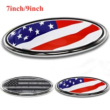 7/9inches For Ford F150 F250 F350 Front Grill Tailgate Emblem US Flag Oval Badge