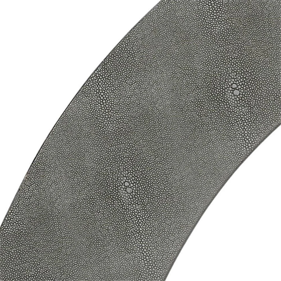 Espelho Maklaine redondo de transição couro sintético e vidro cinza - Imagem 4 de 4