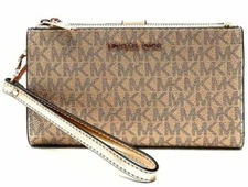 Michael Kors Jet Set Travel Large Double Zip Wristlet Rose Gold 35H1RTVW3V F