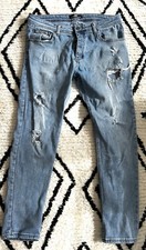 Balenciaga Jeans Milano Paris Size 36 Waist Button Fly Heavily Distressed