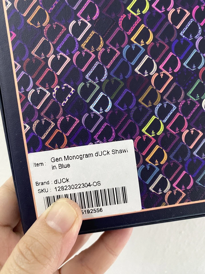 Preloved Gen Monogram dUCK Shawl in Blue - Image 3 of 4