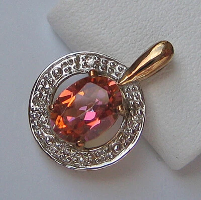 ♦️♦️ Brillant Anhänger in aus 375 9kt Gold mit Orange Topas Diamanten ♦️♦️ 7844 - Bild 1 von 4