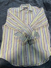 Robert Graham Men s XL Long Sleeve Flip Cuffs Button Up Multicolored Fancy