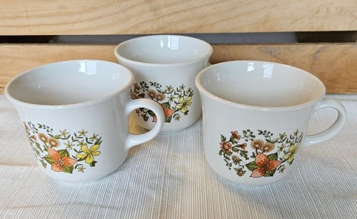 Set Of 3 Vintage Corelle Indian Summer Coffee Mugs Or Tea Cups