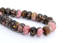 8x5MM Natural Rhodonite Beads Grade AAA Faceted Rondelle Loose Beads 7.5"