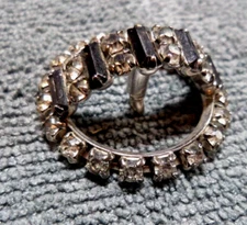 Vintage Antique Metal 27 Rhinestone Prong Set Button FANCY UNIQUE