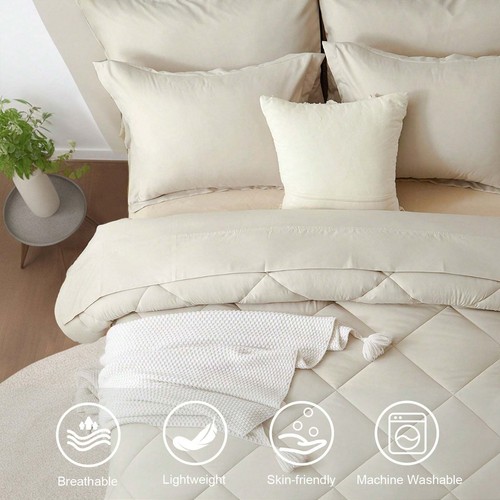 Piece Solid Color Comforter Set,Geometric Pattern Bedding Set,Queen,All-Season - Picture 105 of 123
