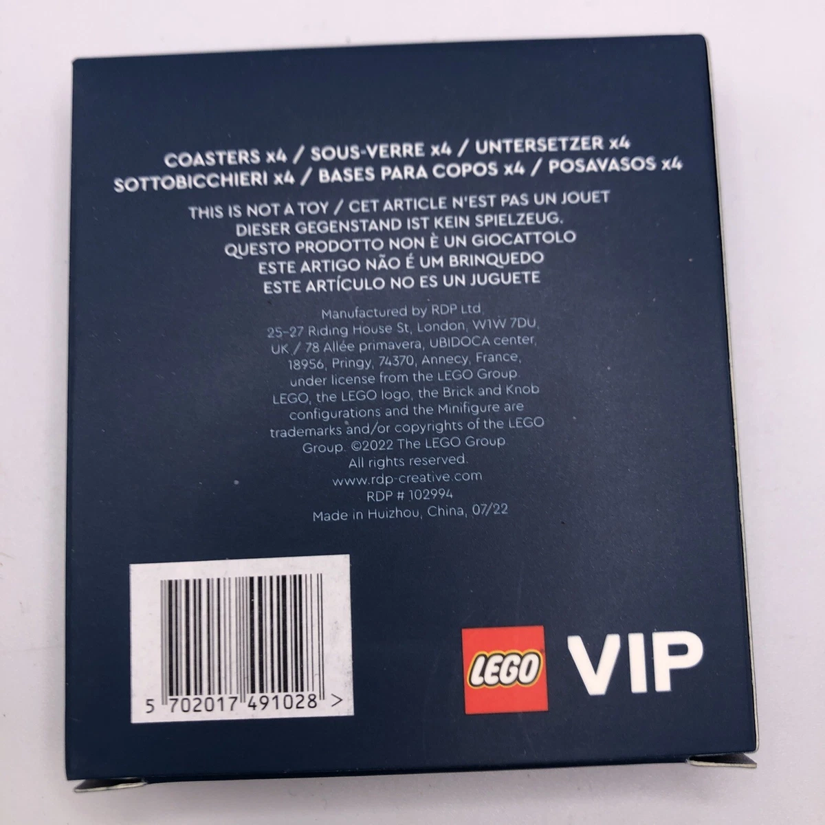 Lego Drink Coasters VIP Promo Set of 4 Double Sided Minifigure
