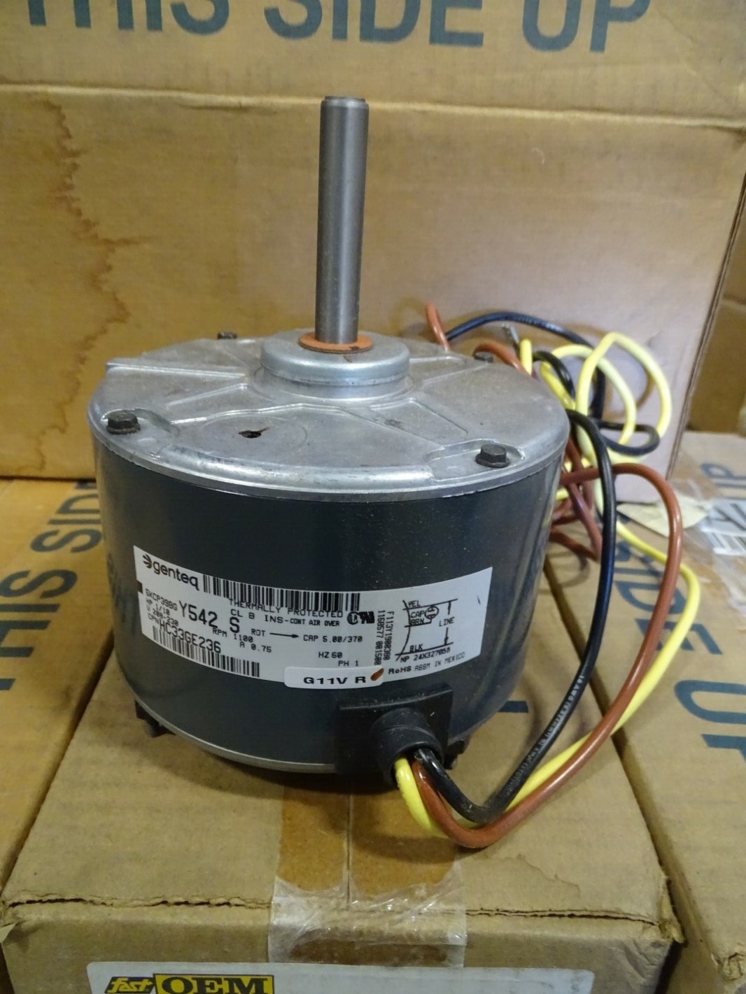Genteq Condenser Fan Motor Y542S 1/12hp 1100rpm 0.75A, 5KCP39BG eBay