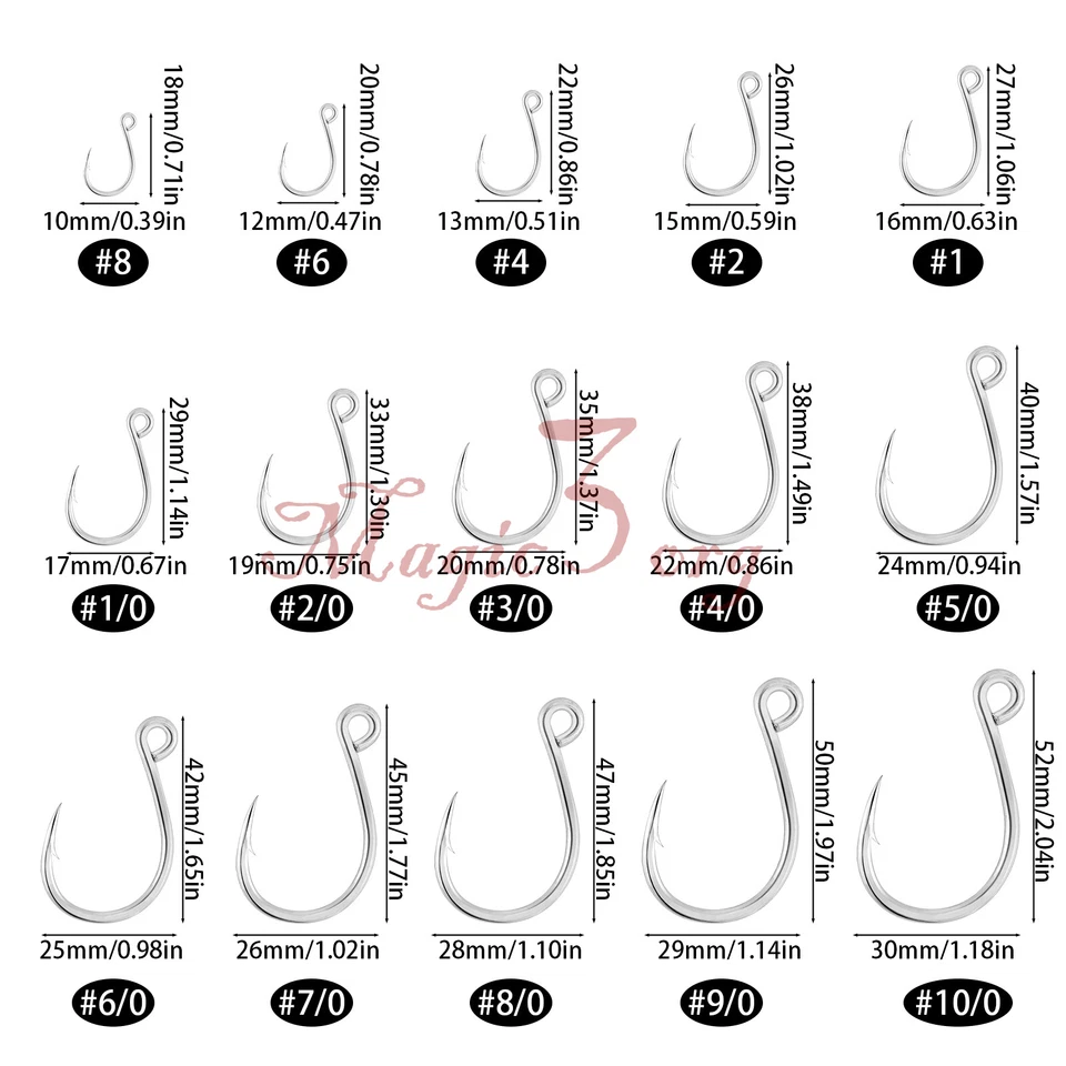 30pcs Replacement Hooks Inline Single Hooks #8-#10/0 Crankbait Spoon Crappie - Image 3 of 4