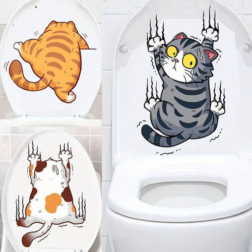 Cute Toilet Decor Mural Cartoon Bathroom Wallpaper eBay