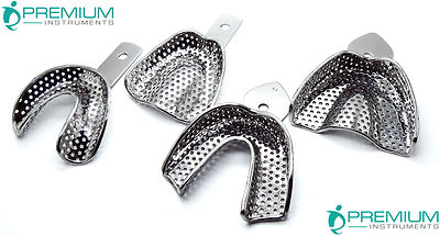 4 Pcs Impression Large Trays Upper Lower Dental Surgical Premium Instruments