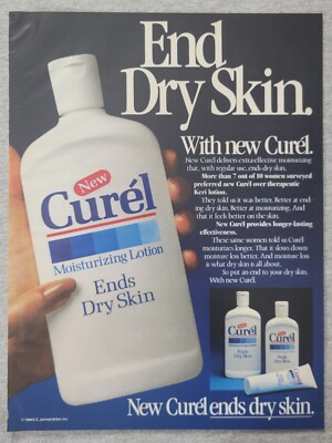 1984 Magazine Advertisement Page Curel Moisturizing Lotion Vintage Print Ad