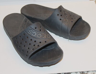Crocs Black Sandals Classic  Slides Beach Womens SIZE 8 Chawaii