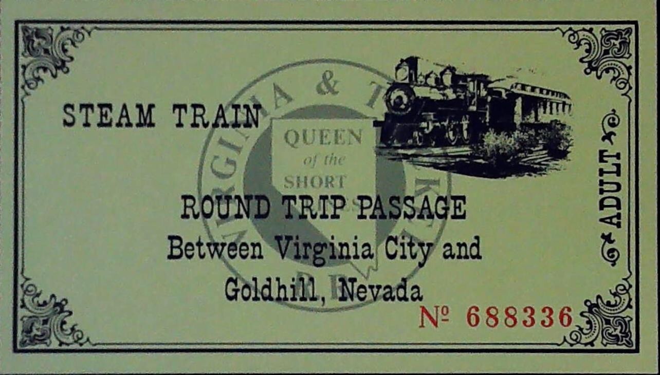 Steam Train Roundtrip Ticket Virginia City to Gold Hill Nevada Adult-image