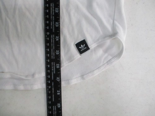 Y2K Adidas Men Shirt Small White Raglan Sleeve Varsity #3 Blue 3/4 Sleeve - Picture 11 of 12