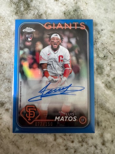 LUIS MATOS 2024 Topps Chrome #AC-LM Blue Auto Rookie 077/150 Giants