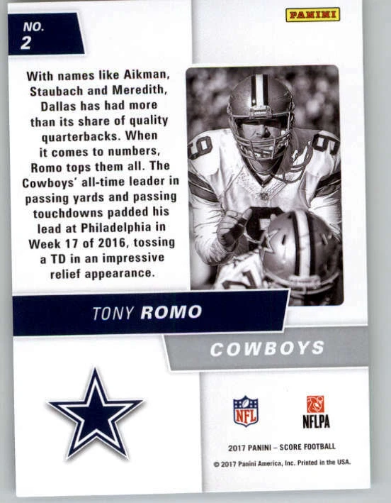 2017 Score Signal Callers #2 Tony Romo (ref 149681) - Image 2 of 2