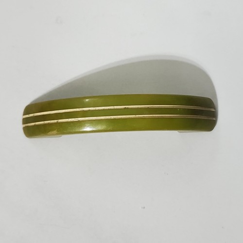 Art Deco Bakelite Catalin Olive Green Drawer Cabinet Handle Pull - Picture 12 of 22