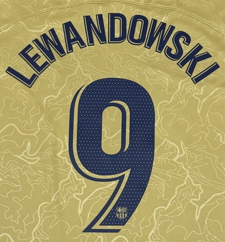 2022/23 Barcelona Away Jersey #9 Lewandowski Medium Nike Soccer with sponsor - 第 7/21 張圖片