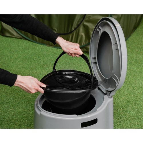 5L GREY PORTABLE CAMPING TOILET MANUAL COMPACT POTTY LOO CARAVAN PICNIC FISHING - Picture 8 of 10
