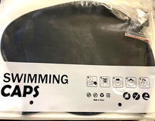 Black Silicone Swimming Cap, High Elasticity Thick For Long Hair or Short NEW