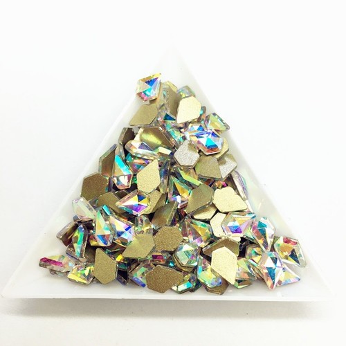 Top Multi-Shape Czech Crystal AB Flatback Nail Art Rhinestone 3D Tips Decoration - Picture 8 of 23