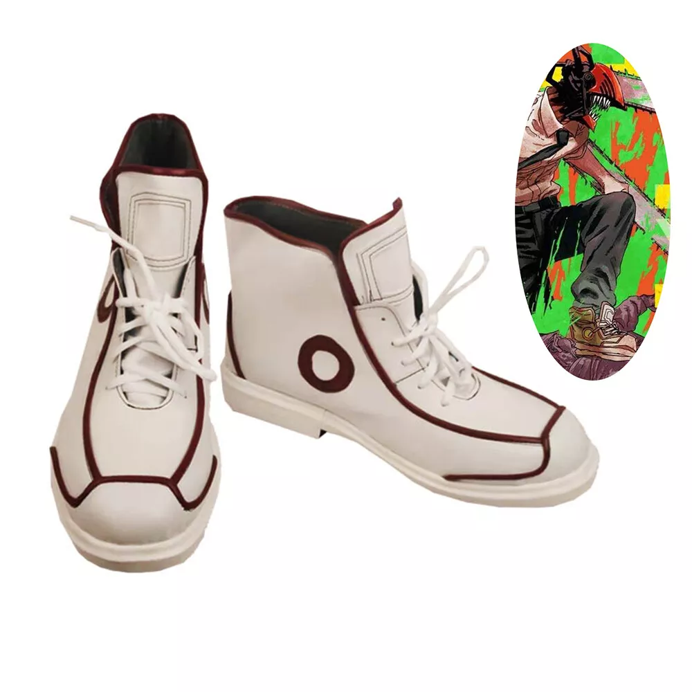 Chainsaw Man Denji Shoes Cosplay Men White Boots Ver 2