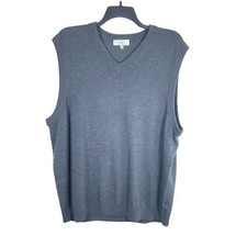 Turnbury Extra Fine Merino Wool V Neck Sweater Vest Men's XXL Dark Gray Classic