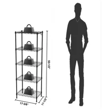 5-Tier Metal Storage Shelving Unit 11"D x 17"W x 51"H Storage Wire Rack Shelving