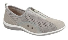 Boulevard L372 Zip/Elastic Gusset Leisure Casual Trainer Shoes Grey Textile Mes